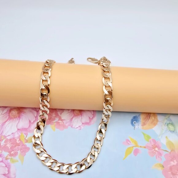 Rose Gold Cuban Link Chain Necklace for Men & Women, 23.6 Inch Length, XPNL0076 - Picture 5 of 12